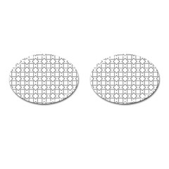 Square Line Stripe Pattern Cufflinks (oval) by Celenk