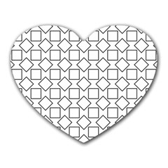 Square Line Stripe Pattern Heart Mousepads by Celenk