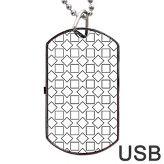 Square Line Stripe Pattern Dog Tag Usb Flash (two Sides) by Celenk