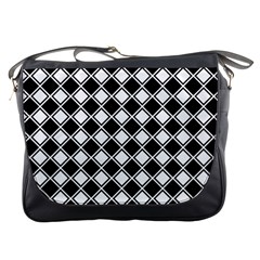 Square Diagonal Pattern Seamless Messenger Bags by Celenk