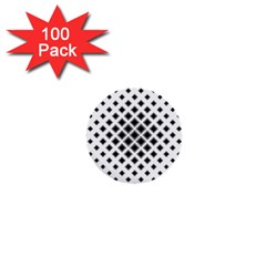 Square Pattern Monochrome 1  Mini Buttons (100 Pack)  by Celenk