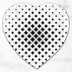 Square Pattern Monochrome Jigsaw Puzzle (heart) by Celenk