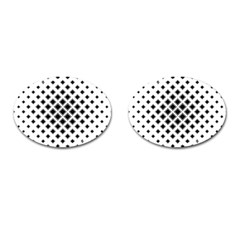 Square Pattern Monochrome Cufflinks (oval) by Celenk