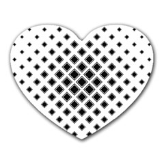 Square Pattern Monochrome Heart Mousepads by Celenk