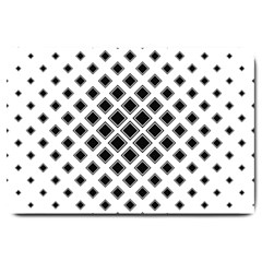 Square Pattern Monochrome Large Doormat  by Celenk