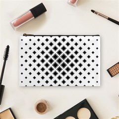 Square Pattern Monochrome Cosmetic Bag (medium)  by Celenk