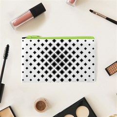 Square Pattern Monochrome Cosmetic Bag (xs) by Celenk