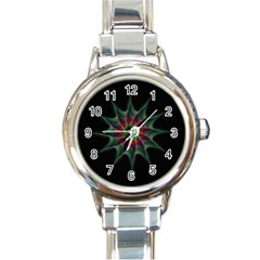 Star Abstract Burst Starburst Round Italian Charm Watch by Celenk