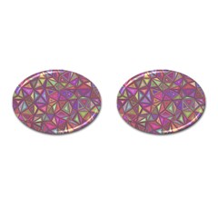 Triangle Background Abstract Cufflinks (oval)