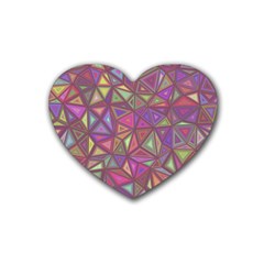 Triangle Background Abstract Heart Coaster (4 Pack)  by Celenk