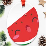 Watermelon Red Network Fruit Juicy Ornament (Oval) Front