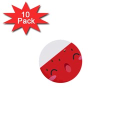 Watermelon Red Network Fruit Juicy 1  Mini Buttons (10 Pack)  by Celenk