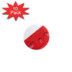 Watermelon Red Network Fruit Juicy 1  Mini Magnet (10 pack) 