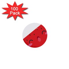 Watermelon Red Network Fruit Juicy 1  Mini Buttons (100 Pack)  by Celenk