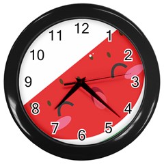 Watermelon Red Network Fruit Juicy Wall Clocks (Black)