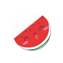 Watermelon Red Network Fruit Juicy Magnet 3  (Round)