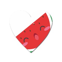 Watermelon Red Network Fruit Juicy Heart Magnet