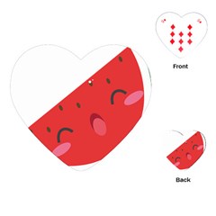 Watermelon Red Network Fruit Juicy Playing Cards (heart)  by Celenk