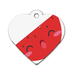 Watermelon Red Network Fruit Juicy Dog Tag Heart (One Side)