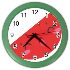 Watermelon Red Network Fruit Juicy Color Wall Clocks