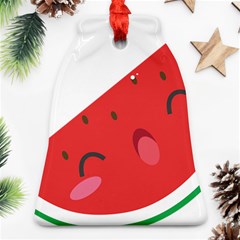 Watermelon Red Network Fruit Juicy Bell Ornament (two Sides) by Celenk