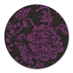 Purple Black Red Fabric Textile Round Mousepads by Celenk