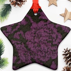 Purple Black Red Fabric Textile Ornament (star) by Celenk