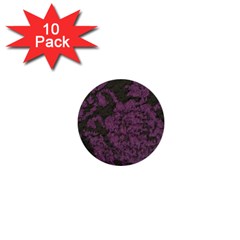 Purple Black Red Fabric Textile 1  Mini Buttons (10 Pack)  by Celenk