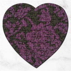 Purple Black Red Fabric Textile Jigsaw Puzzle (heart) by Celenk