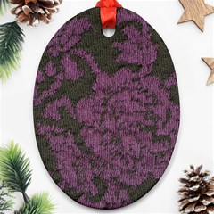 Purple Black Red Fabric Textile Oval Ornament (two Sides) by Celenk