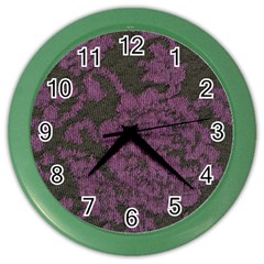 Purple Black Red Fabric Textile Color Wall Clocks by Celenk