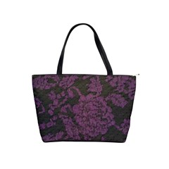 Purple Black Red Fabric Textile Shoulder Handbags by Celenk