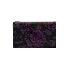 Purple Black Red Fabric Textile Cosmetic Bag (small)  by Celenk