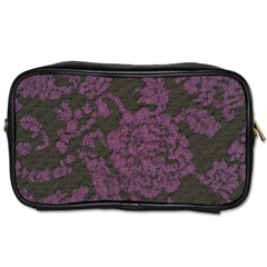 Purple Black Red Fabric Textile Toiletries Bags by Celenk