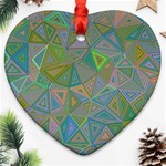 Triangle Background Abstract Heart Ornament (Two Sides) Front