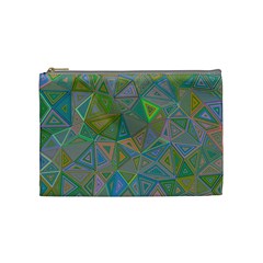 Triangle Background Abstract Cosmetic Bag (medium)  by Celenk