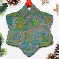 Triangle Background Abstract Snowflake Ornament (two Sides)