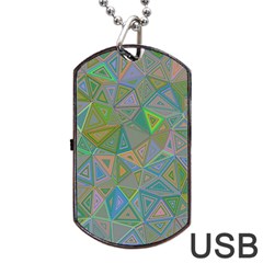 Triangle Background Abstract Dog Tag Usb Flash (two Sides) by Celenk