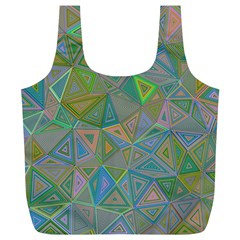 Triangle Background Abstract Full Print Recycle Bags (l)  by Celenk