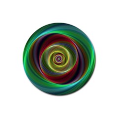 Spiral Vortex Fractal Render Swirl Rubber Round Coaster (4 Pack)  by Celenk