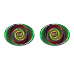 Spiral Vortex Fractal Render Swirl Cufflinks (oval)