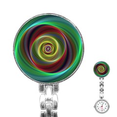 Spiral Vortex Fractal Render Swirl Stainless Steel Nurses Watch by Celenk