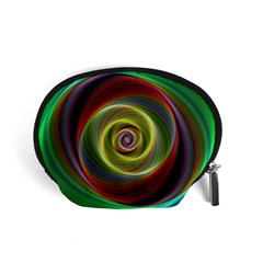 Spiral Vortex Fractal Render Swirl Accessory Pouches (small)  by Celenk