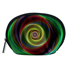 Spiral Vortex Fractal Render Swirl Accessory Pouches (medium)  by Celenk