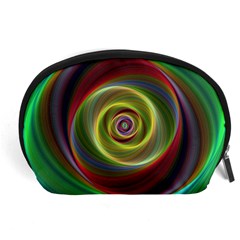 Spiral Vortex Fractal Render Swirl Accessory Pouches (large)  by Celenk