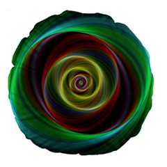 Spiral Vortex Fractal Render Swirl Large 18  Premium Flano Round Cushions by Celenk