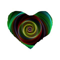 Spiral Vortex Fractal Render Swirl Standard 16  Premium Flano Heart Shape Cushions by Celenk