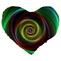 Spiral Vortex Fractal Render Swirl Large 19  Premium Flano Heart Shape Cushions by Celenk