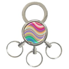 Wave Background Happy Design 3-ring Key Chains