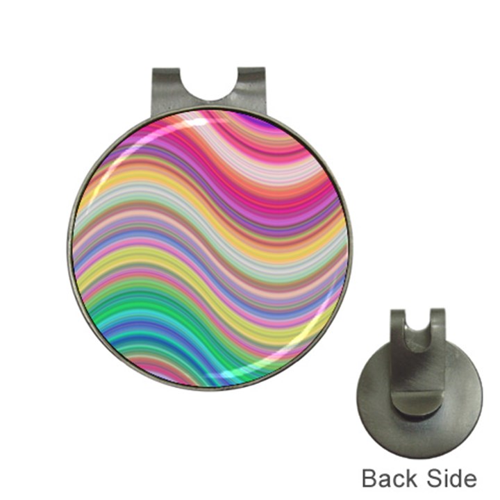 Wave Background Happy Design Hat Clips with Golf Markers